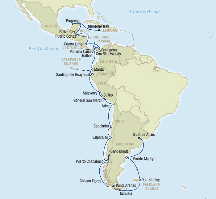 Magnificent South America Cruises Fares from just over 85 (500TT